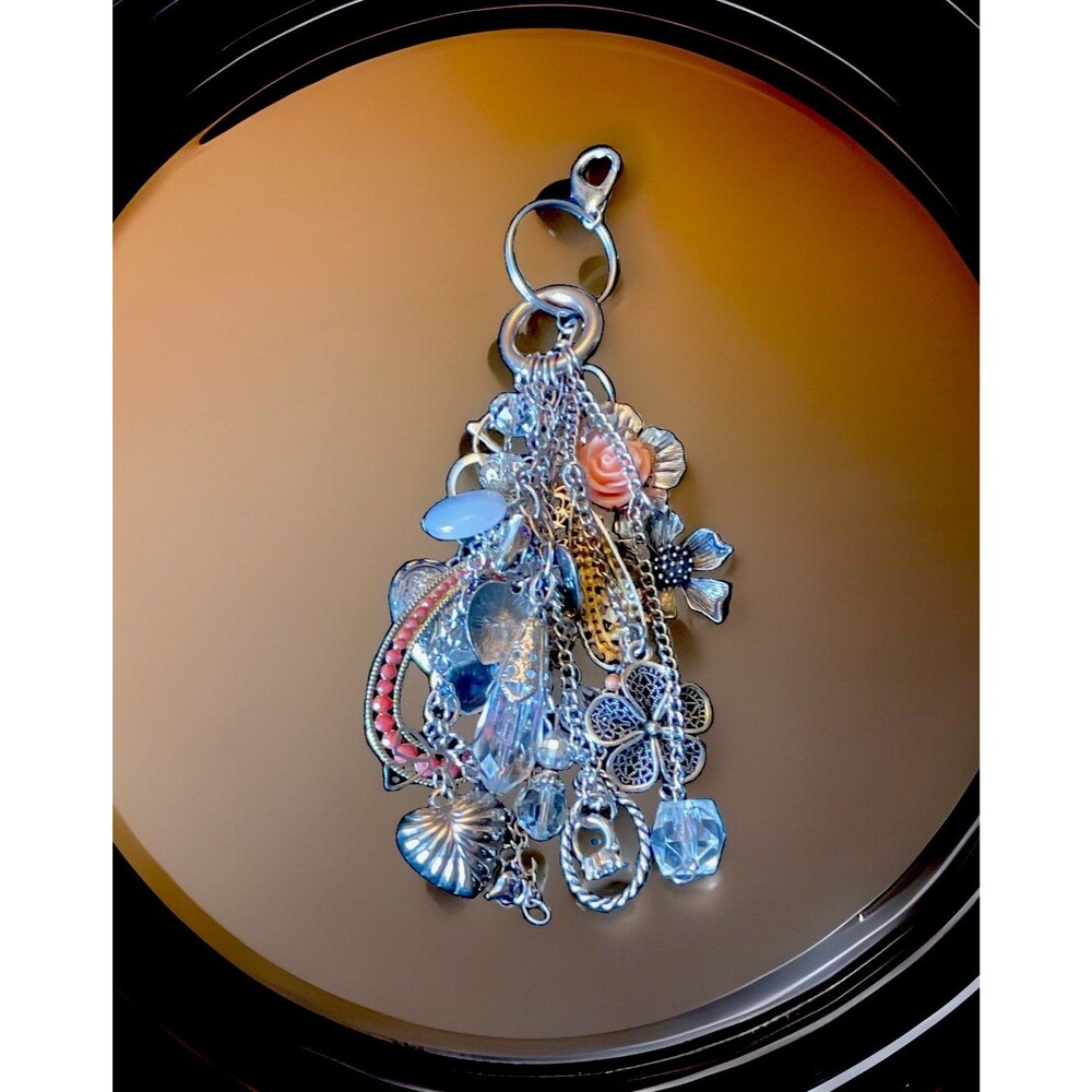 Bag Charm/Key Chain Handmade Vintage Jewels Crystals Hearts Star Flower Handmade